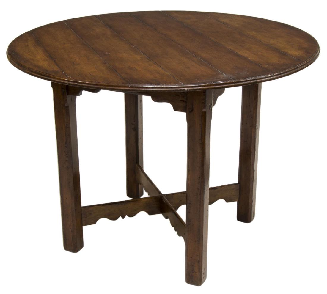 RUSTIC COUNTRY-STYLE ROUND PLANK TOP TABLE (1 of 2)