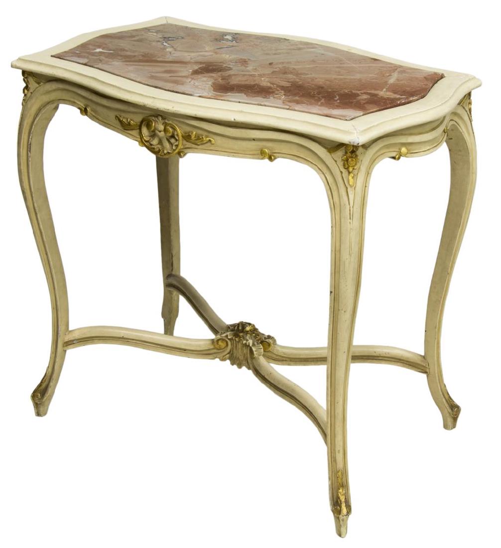 ITALIAN ROCOCO REVIVAL STYLE MARBLE PARLOR TABLE (1 of 2)