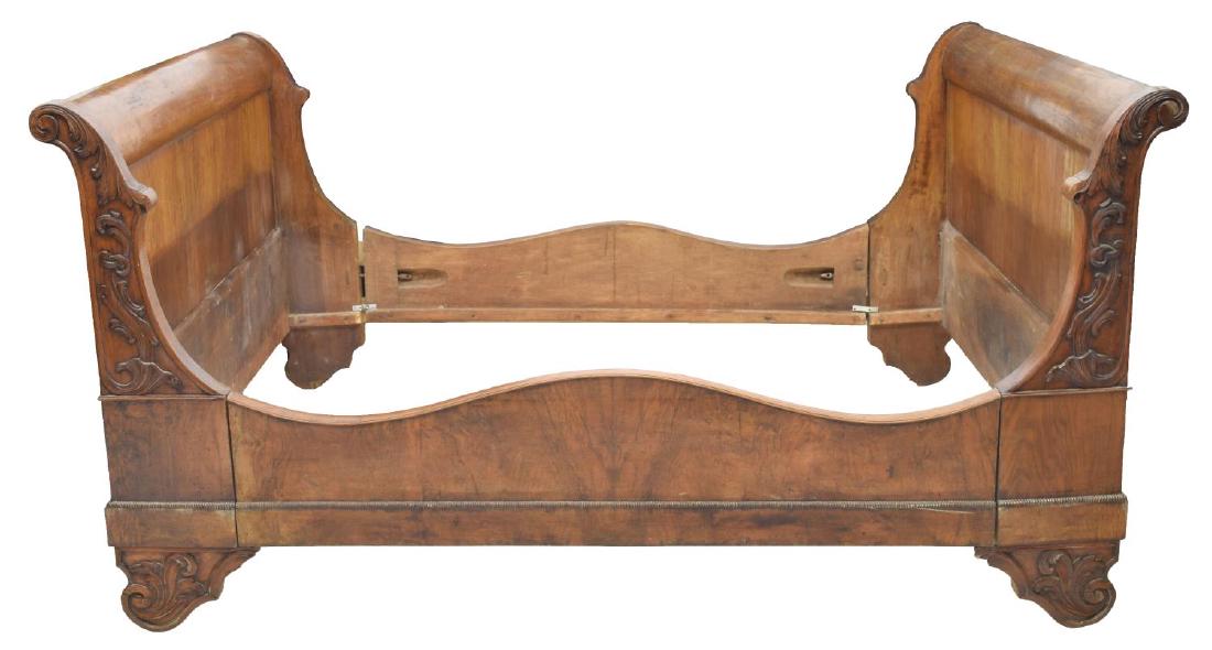 CONTINENTAL CHARLES X STYLE WALNUT SLEIGH BED (1 of 2)