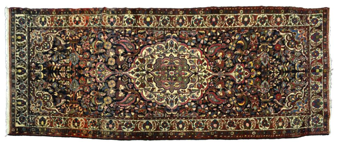 HAND TIED PERSIAN WOOL BORCHELU RUG 13'8" X 5'3" (1 of 2)