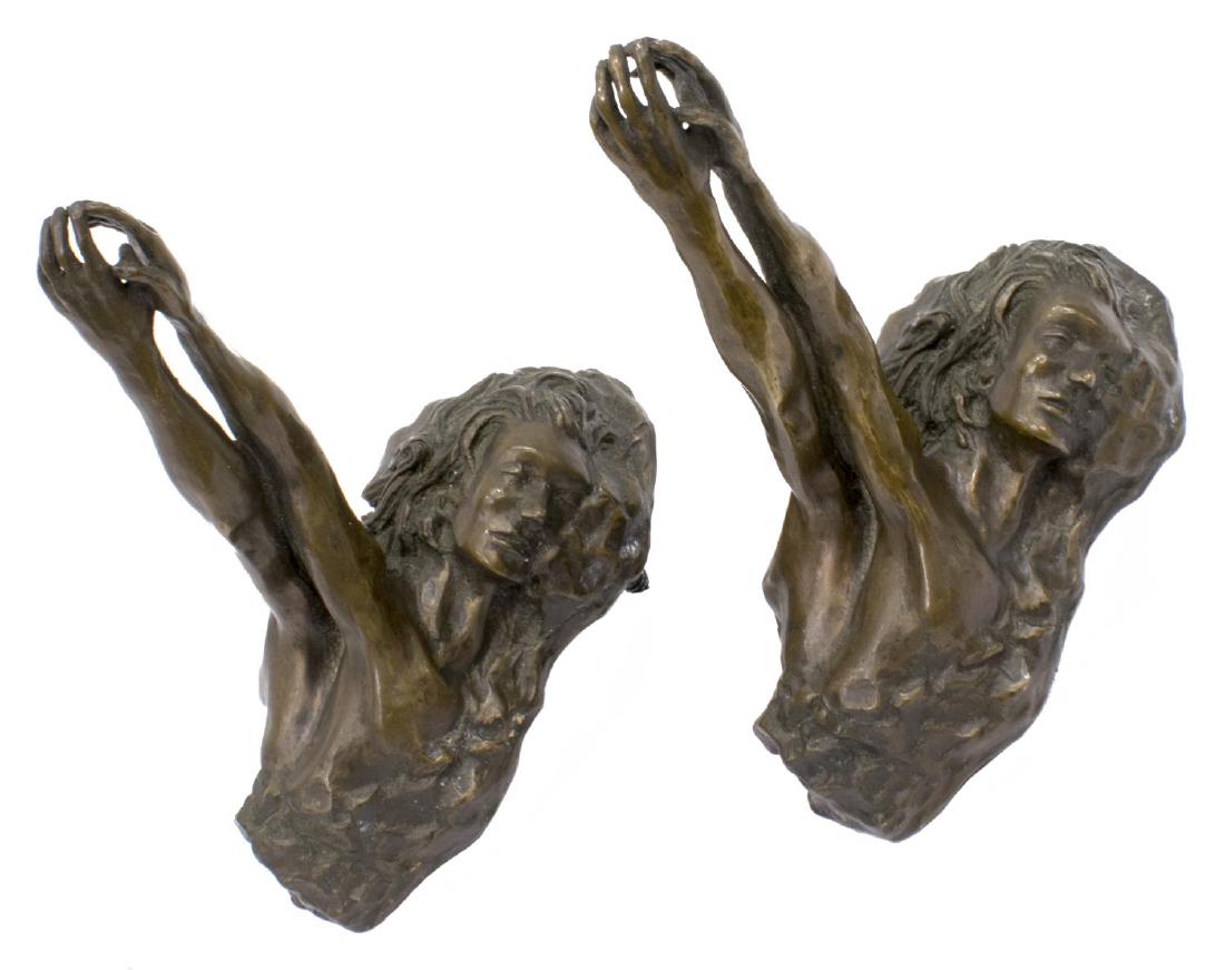 (PAIR) FIGURAL BRONZE CURTAIN TIEBACKS (1 of 3)