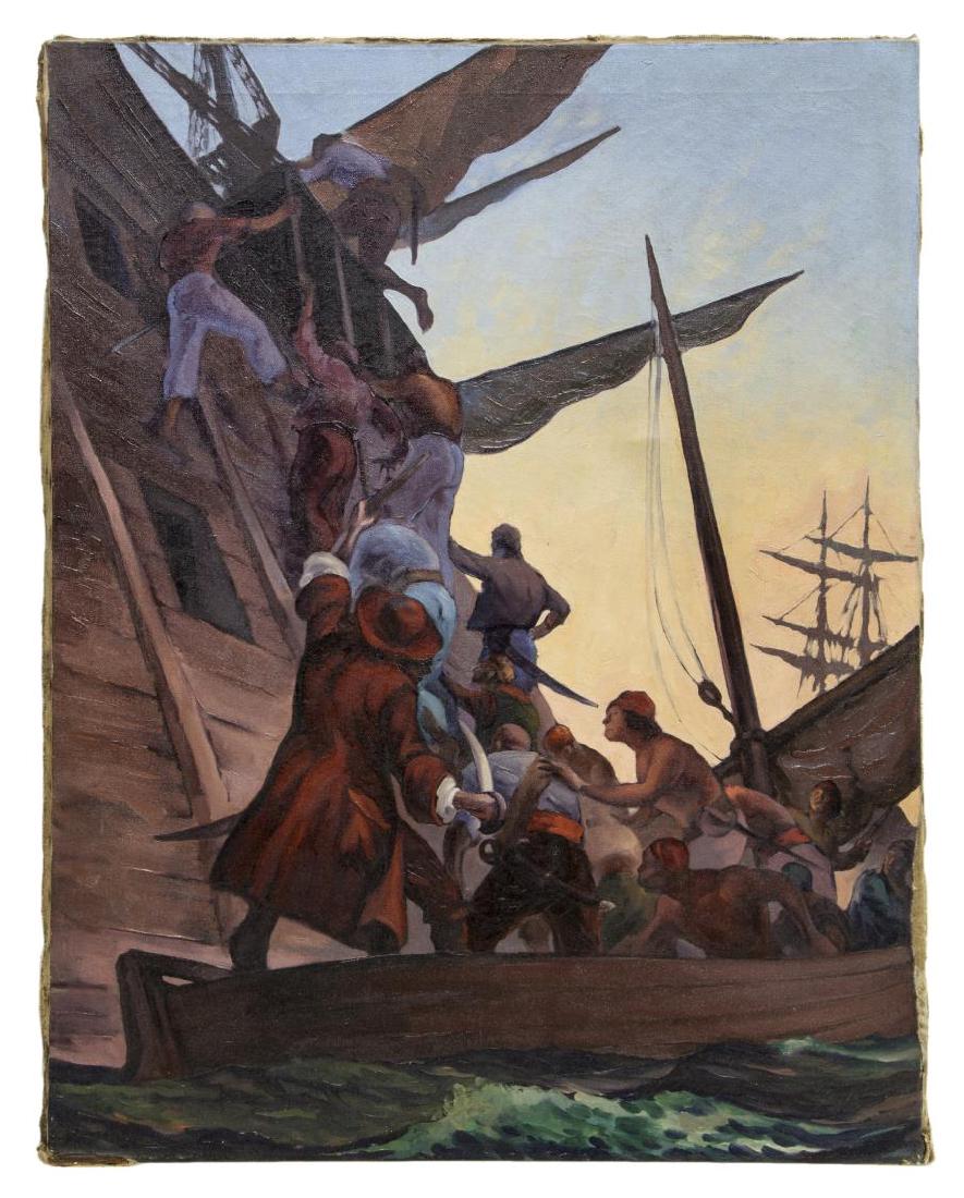 WALTER KNAPP (B.1907) ILLUSTRATOR ART OIL PAINTING (1 of 3)