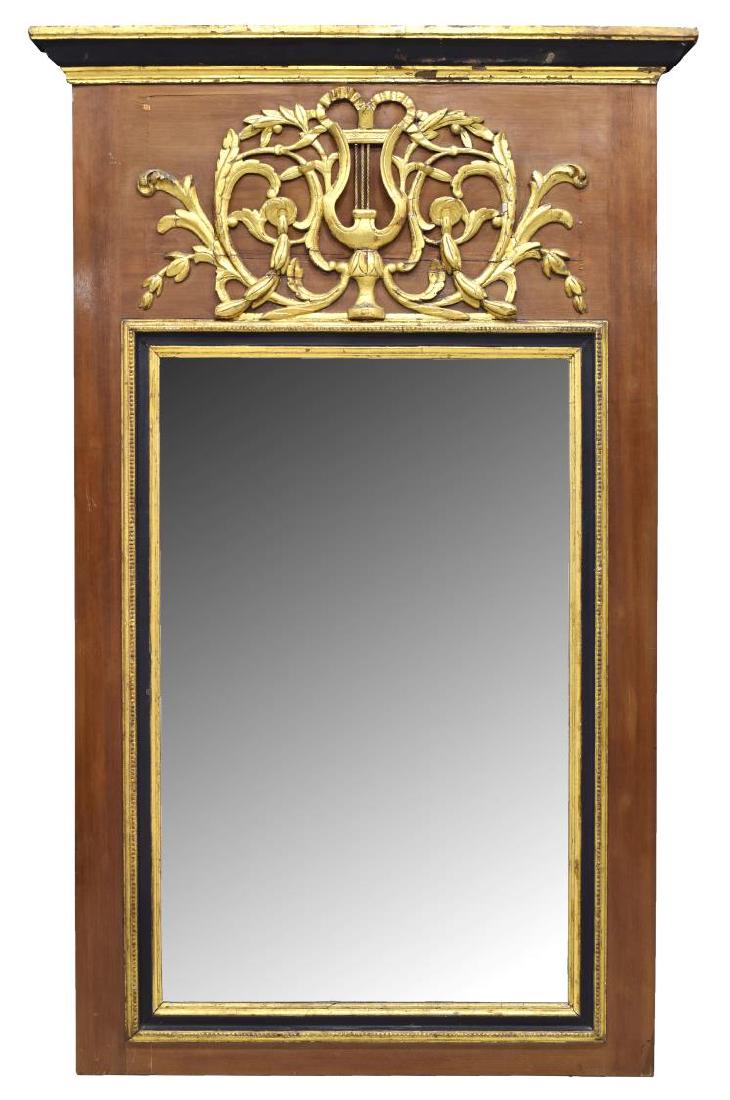 LARGE FRENCH LOUIS XVI PARCEL GILT TRUMEAU MIRROR (1 of 3)