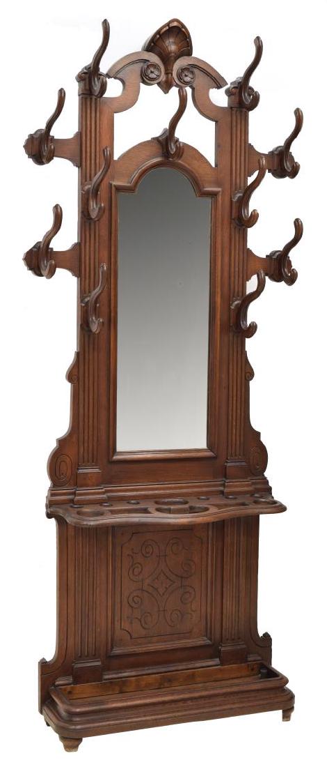 VICTORIAN MIRRORED OAK HALL TREE (1 of 3)