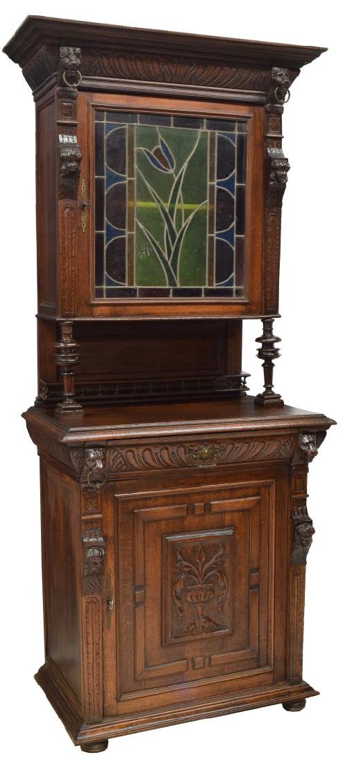 FRENCH HENRI II STYLE DEUX CORPS OAK SIDEBOARD (1 of 3)