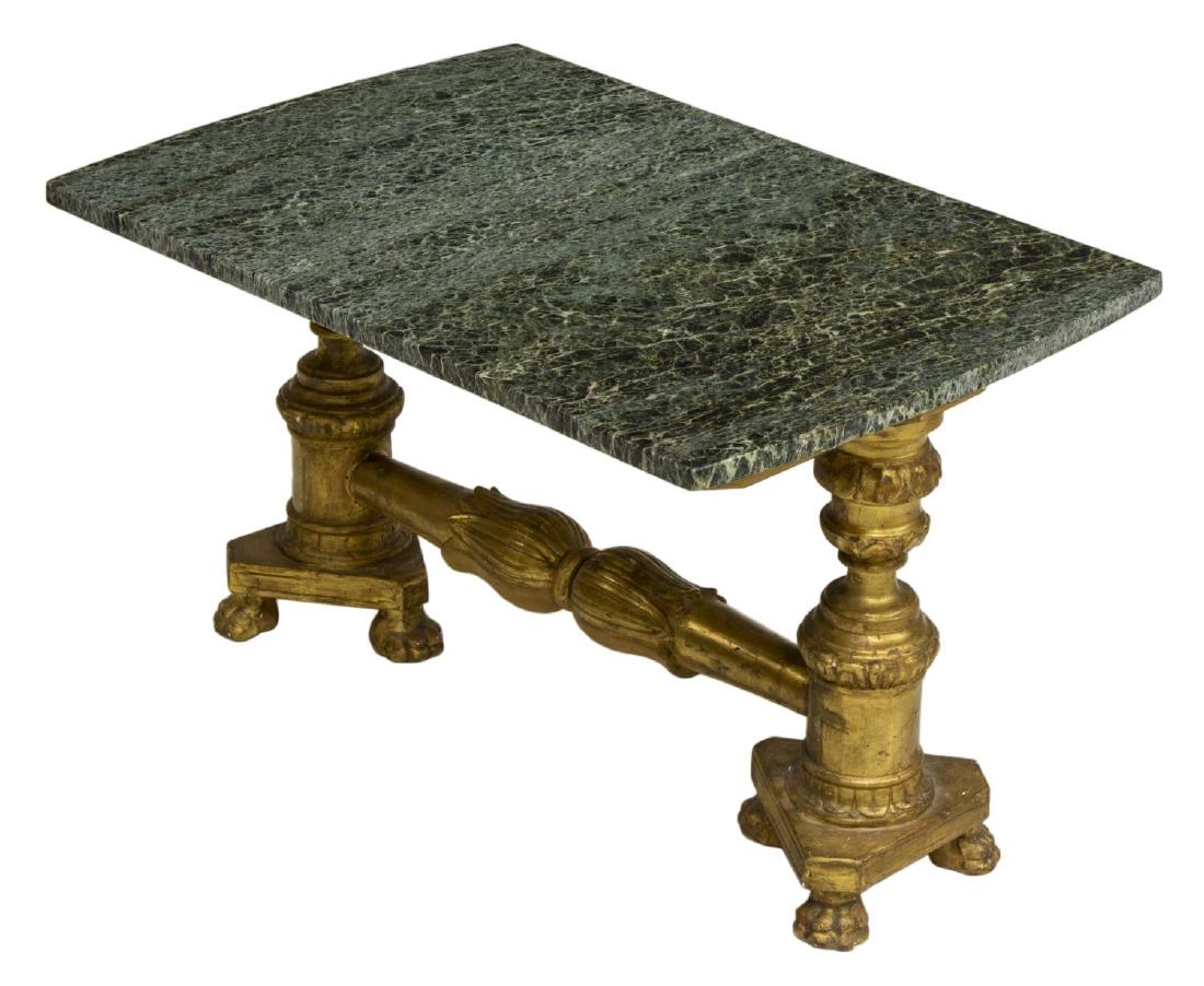 ITALIAN MARBLE TOP GILT BASE SOFA TABLE (1 of 2)