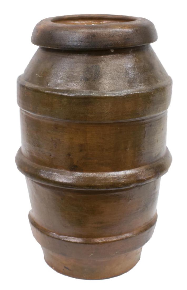 LARGE ITALIAN TERRACOTTA CERAMIC OLIVE JAR, 19.5"H (1 of 3)