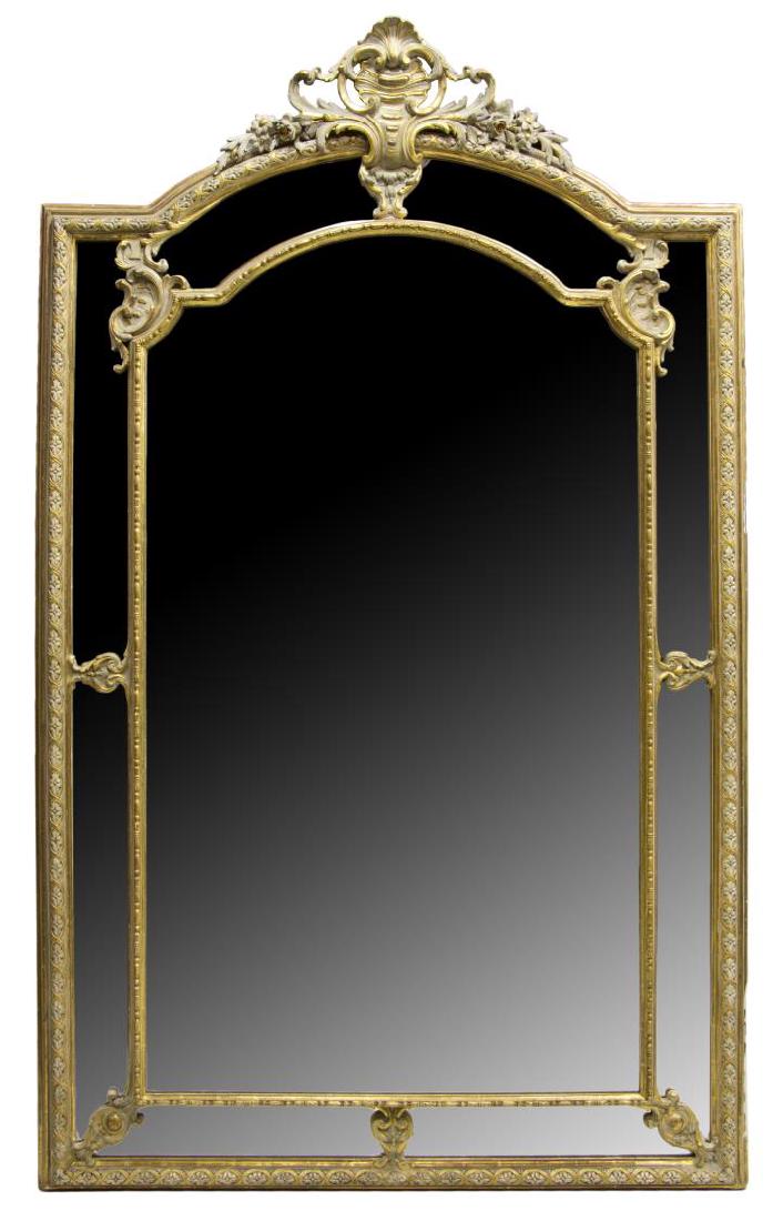 MONUMENTAL LOUIS XV STYLE PARCEL GILT MIRROR (1 of 3)