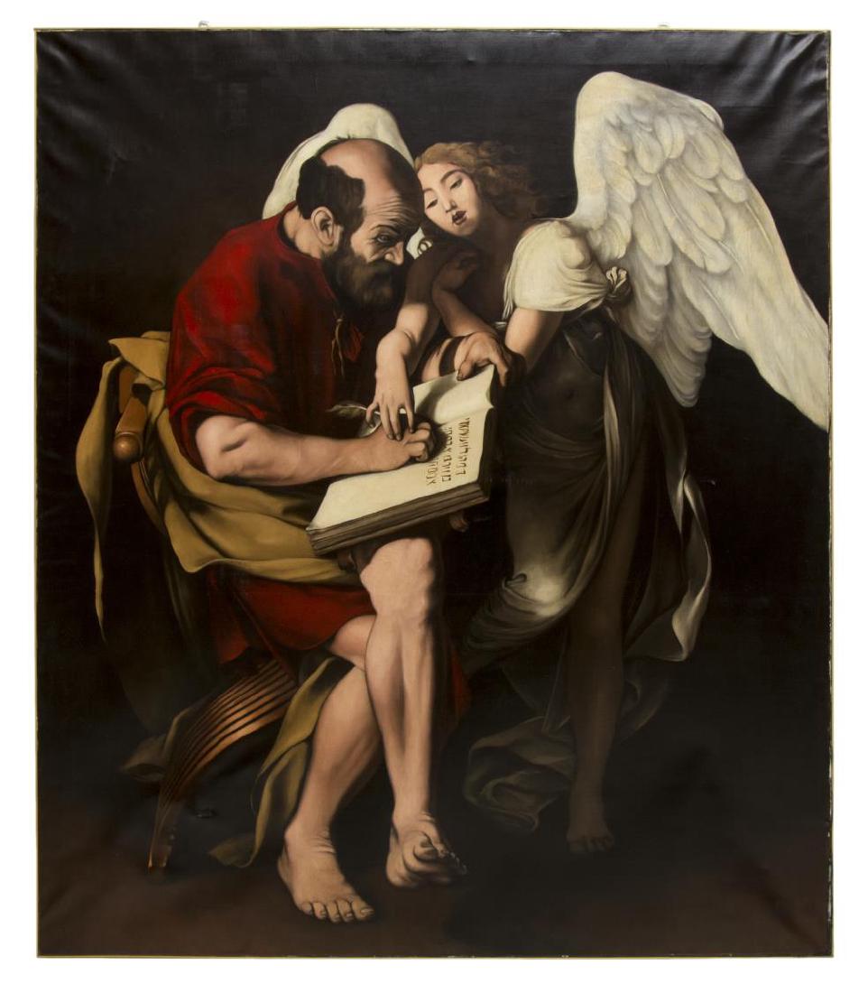 OIL PAINTING AFTER CARAVAGGIO'S 'SAINT MATTHEW' (1 of 3)
