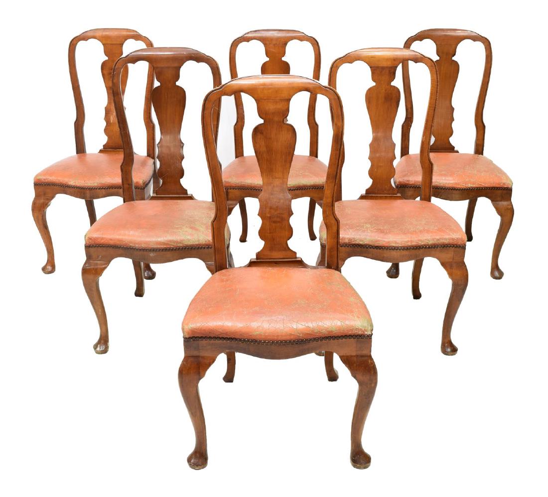 (6) ITALIAN VENETIAN STYLE WALNUT DINING CHAIRS (1 of 2)