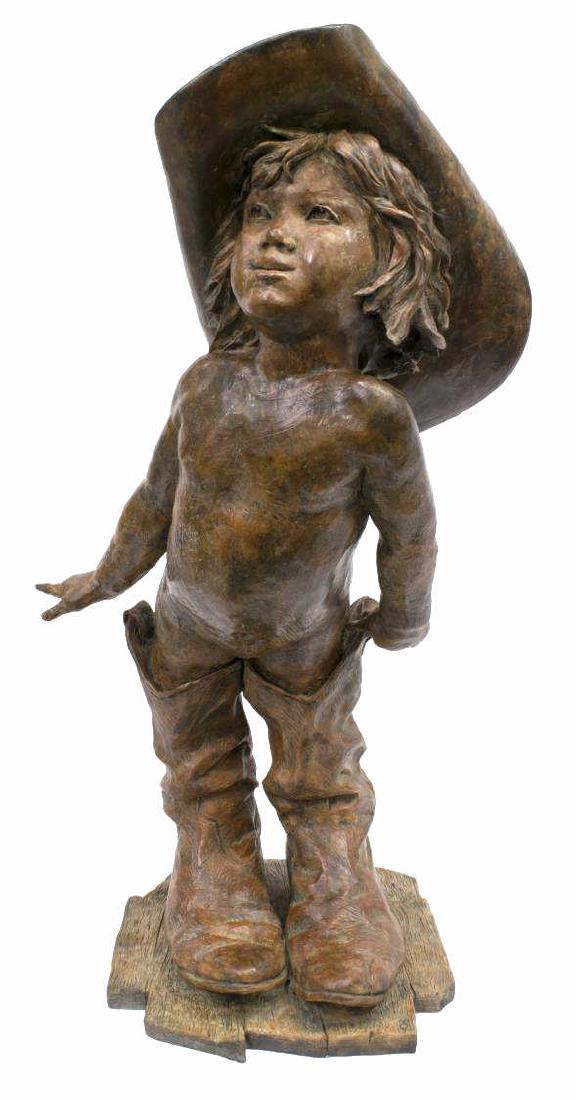WALT HORTON (1949-2010) BRONZE LITTLE COWGIRL (1 of 5)