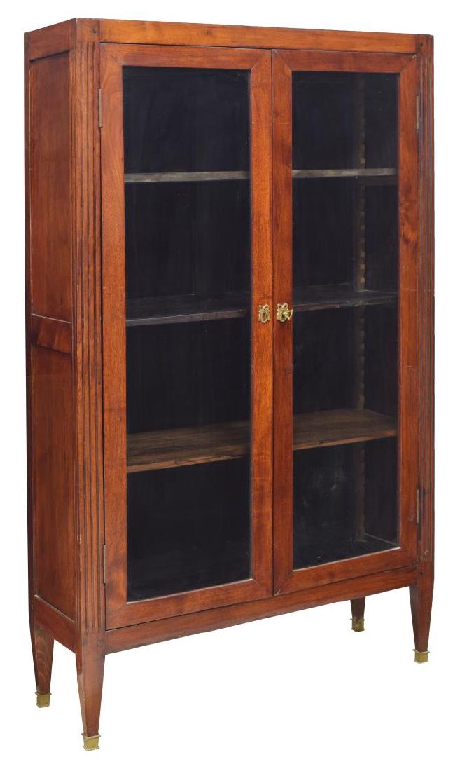 FRENCH MAHOGANY VITRINE GLAZED DOUBLE-DOOR CABINET (1 of 2)