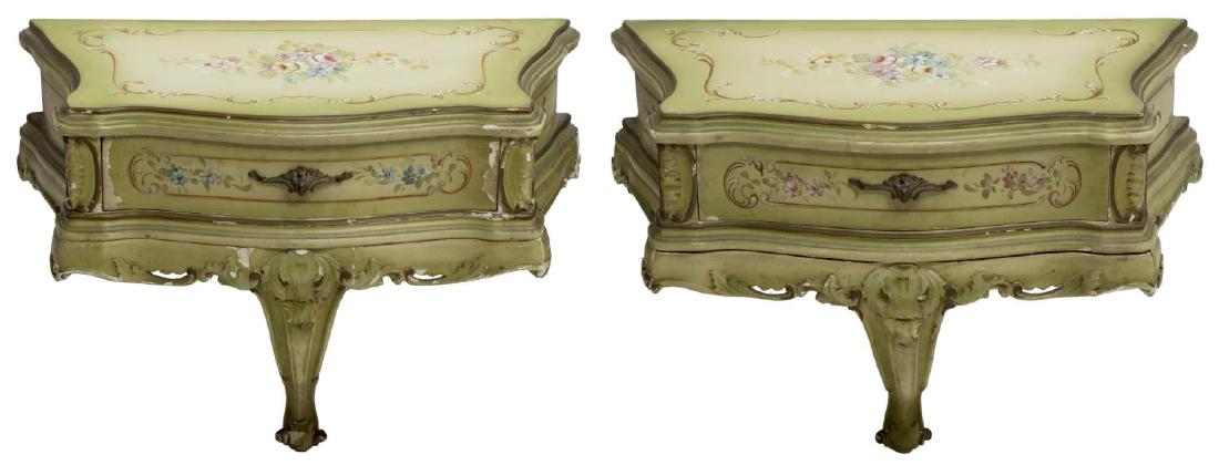 (2) VENETIAN LOUIS XV STYLE BRACKET CONSOLE TABLE (1 of 2)