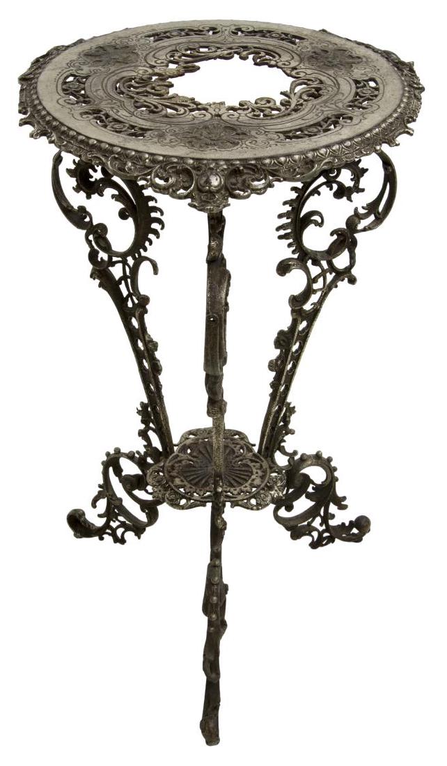 PIERCED SILVER PATINATED IRON SIDE TABLE (1 of 3)