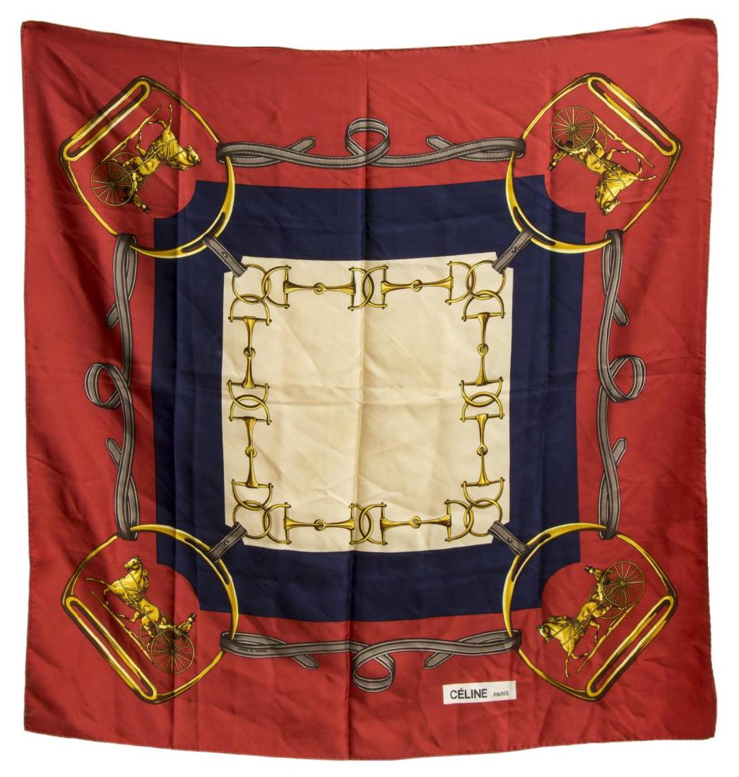 CELINE SILK SCARF, STIRRUPS, BITS, HORSE CARRIAGE (1 of 2)