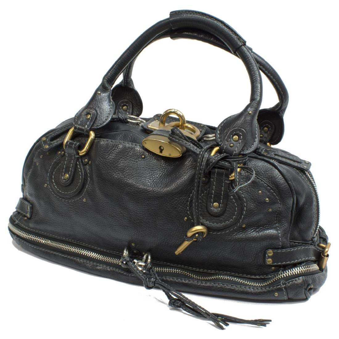 CHLOE 'PADDINGTON' BLACK LEATHER HANDBAG (1 of 4)