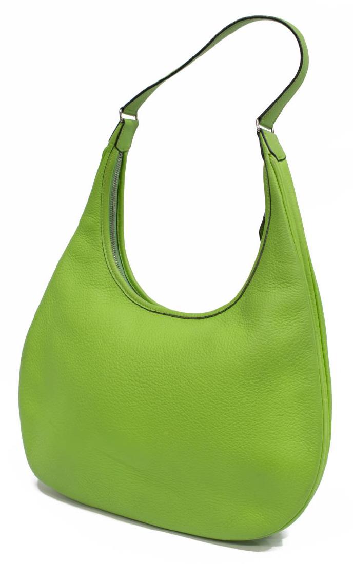 HERMES 'CLEMENCE GAO' GREEN LEATHER SHOULDER BAG (1 of 4)