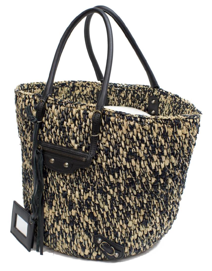 BALENCIAGA 'CLASSIC PANIER BASKET' WOVEN STRAW BAG (1 of 4)