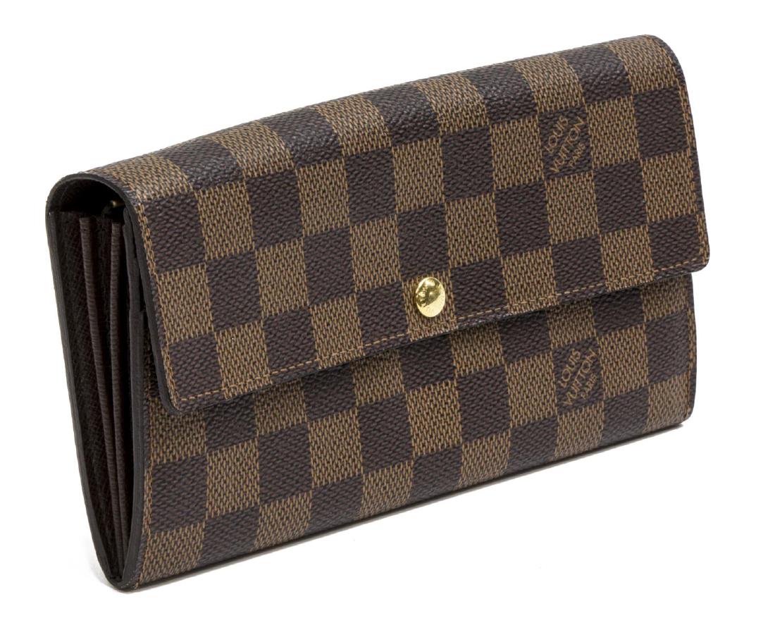 LOUIS VUITTON 'SARAH' DAMIER EBENE LONG WALLET (1 of 3)