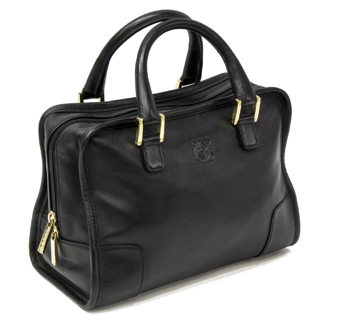 LOEWE 'AMAZONA' BLACK LEATHER HANDBAG (1 of 5)