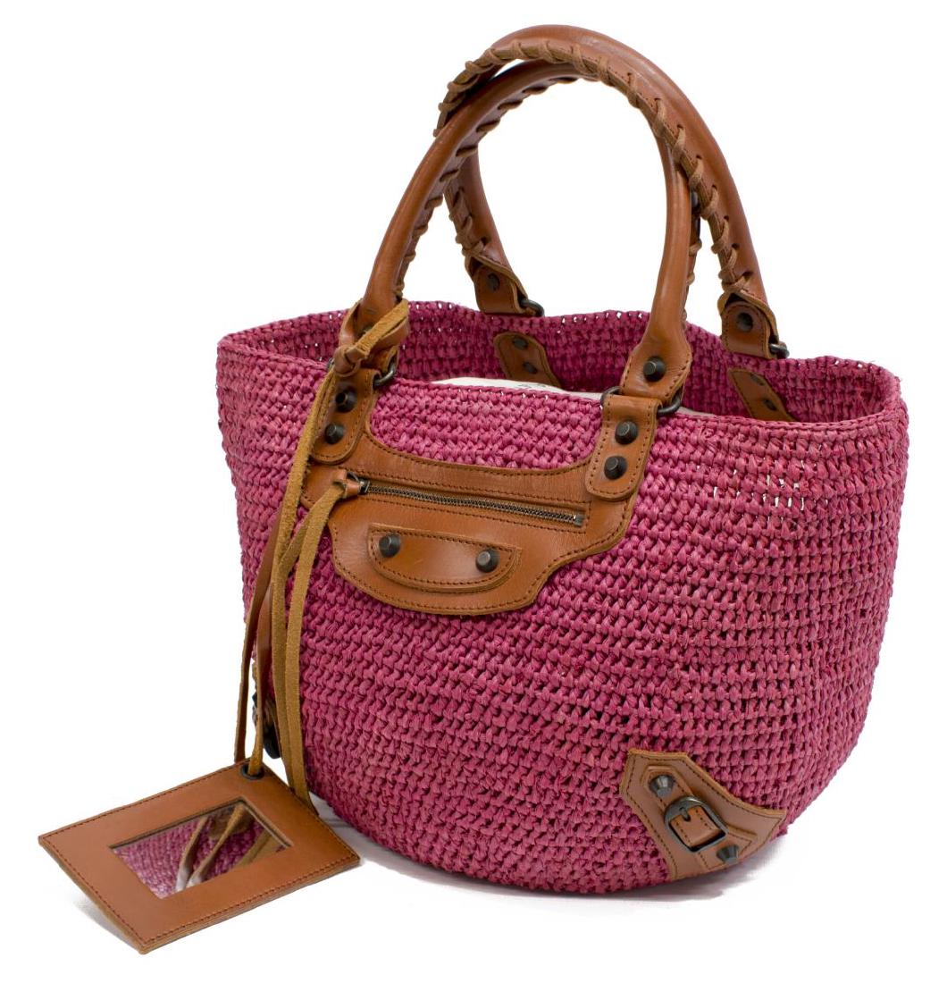 BALENCIAGA 'CLASSIC PANIER BASKET' WOVEN STRAW BAG (1 of 5)