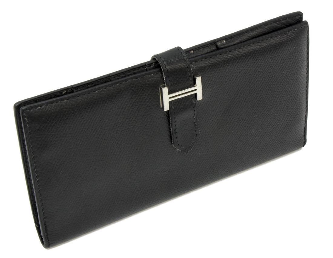 HERMES 'BEARN' BLACK EPSOM LEATHER WALLET (1 of 3)