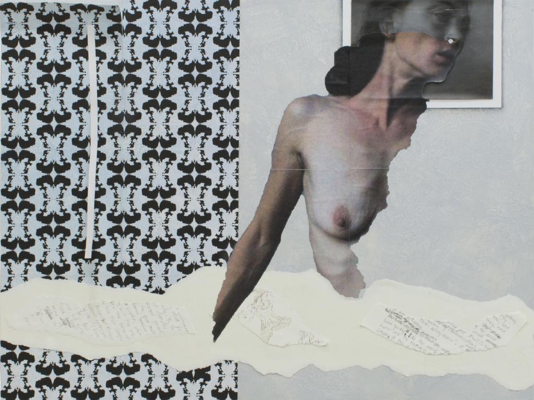 POVEY & SCHULTZ MIXED MEDIA ON PANEL PAINTING: Acrylic and mixed media on panel painting, 2016, " . . . Humor and the Mocking Of . . .", unsigned, Povey and Schultz (Edward Povey, England, b. 1951) (Donna Tolar Schultz, United States, b. 1966), so