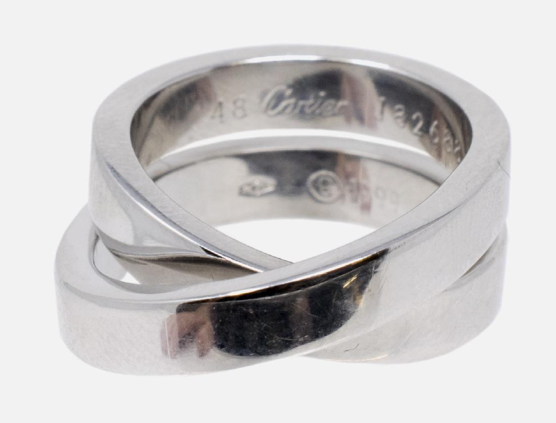 CARTIER "NOUVELLE VAGUE PARIS" 18K WHITE GOLD RING: Cartier "Nouvelle Vague Paris" ring, 18K white gold, approx size 4.5, 14.2 grams Start Price $425.00