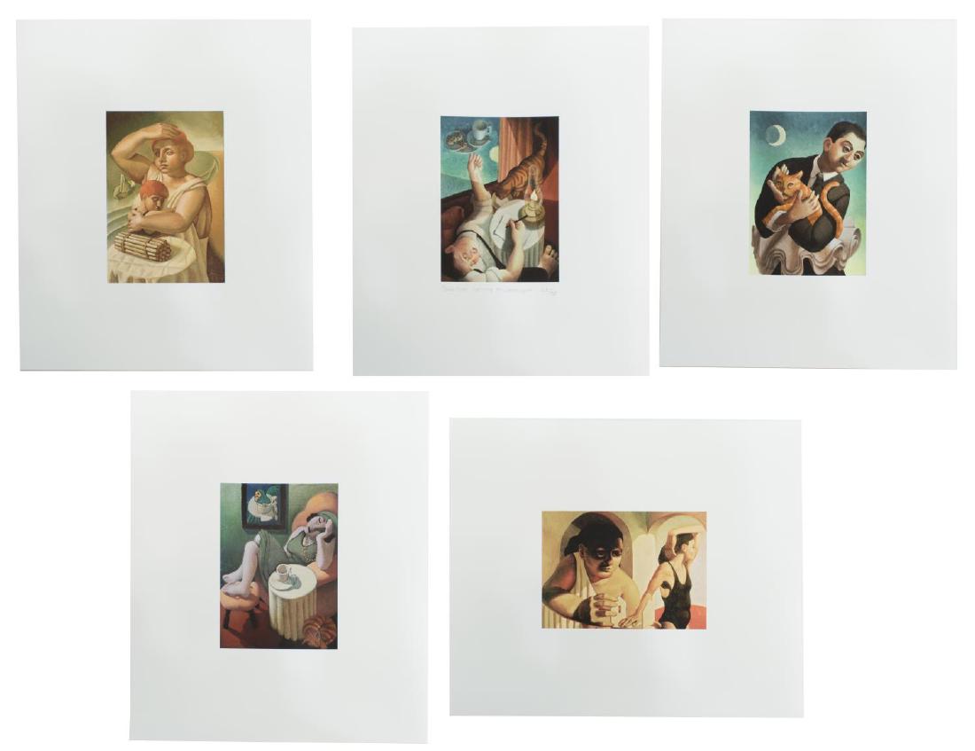 (66) EDWARD POVEY (B.1951) COLOR PRINTS ON PAPER: (lot of 66) Edward Povey (England, b. 1951) Giclee print from the original oil on paper, sight: 7"h, 5"w, sheet: 14.75"h, 12.5"w, including: (9) "Writing by Lamplight," 2009, 42-50/70, signed, dated,