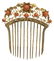 ANTIQUE ESTATE 18KT-22KT GOLD& RED CORAL HAIR COMB