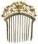 ANTIQUE ESTATE 18KT-22KT GOLD& RED CORAL HAIR COMB - 2