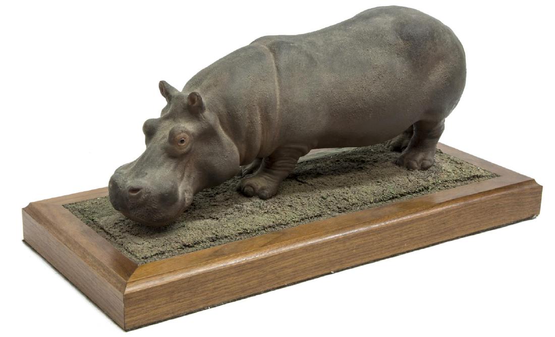 LOUIS PAUL JONAS STUDIOS HIPPOPOTAMUS: Louis Paul Jonas (United States, 1894-1971) Studios, Hippopotamus, signed and numbered 4/84, approx 8"h, 16.75"w, 7.75"d, 7.25lbs **Provenance: From the estate of James Dolan Jr. (1937-2017), Director