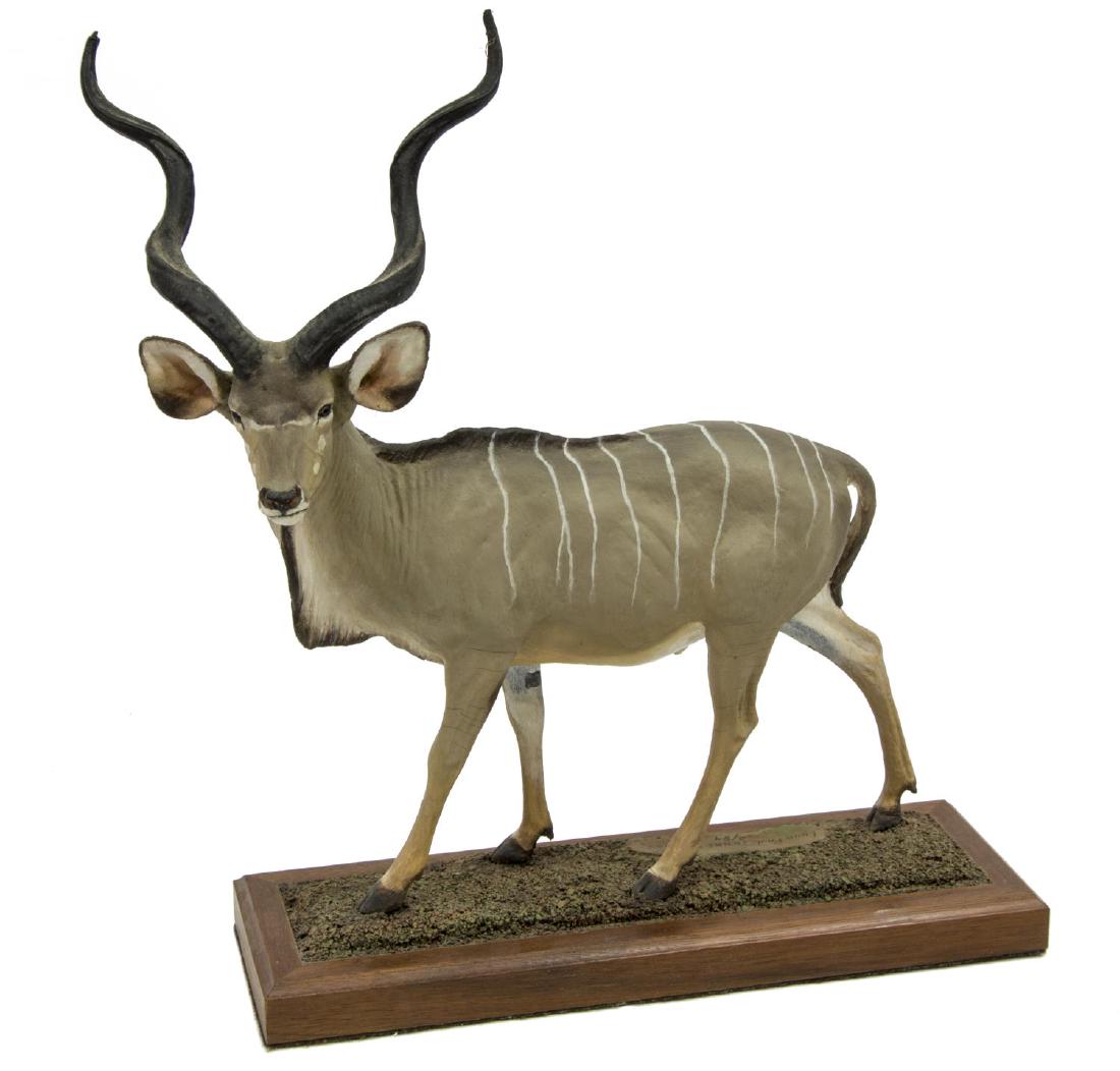 LOUIS PAUL JONAS STUDIOS GREATER KUDU: Louis Paul Jonas (United States, 1894-1971) Studios, Greater Kudu, signed and numbered 2/89, small loss to tip of one horn, approx 11"h, 9.75"w, 3.25"d, 1.5lbs **Provenance: From the estate of James D