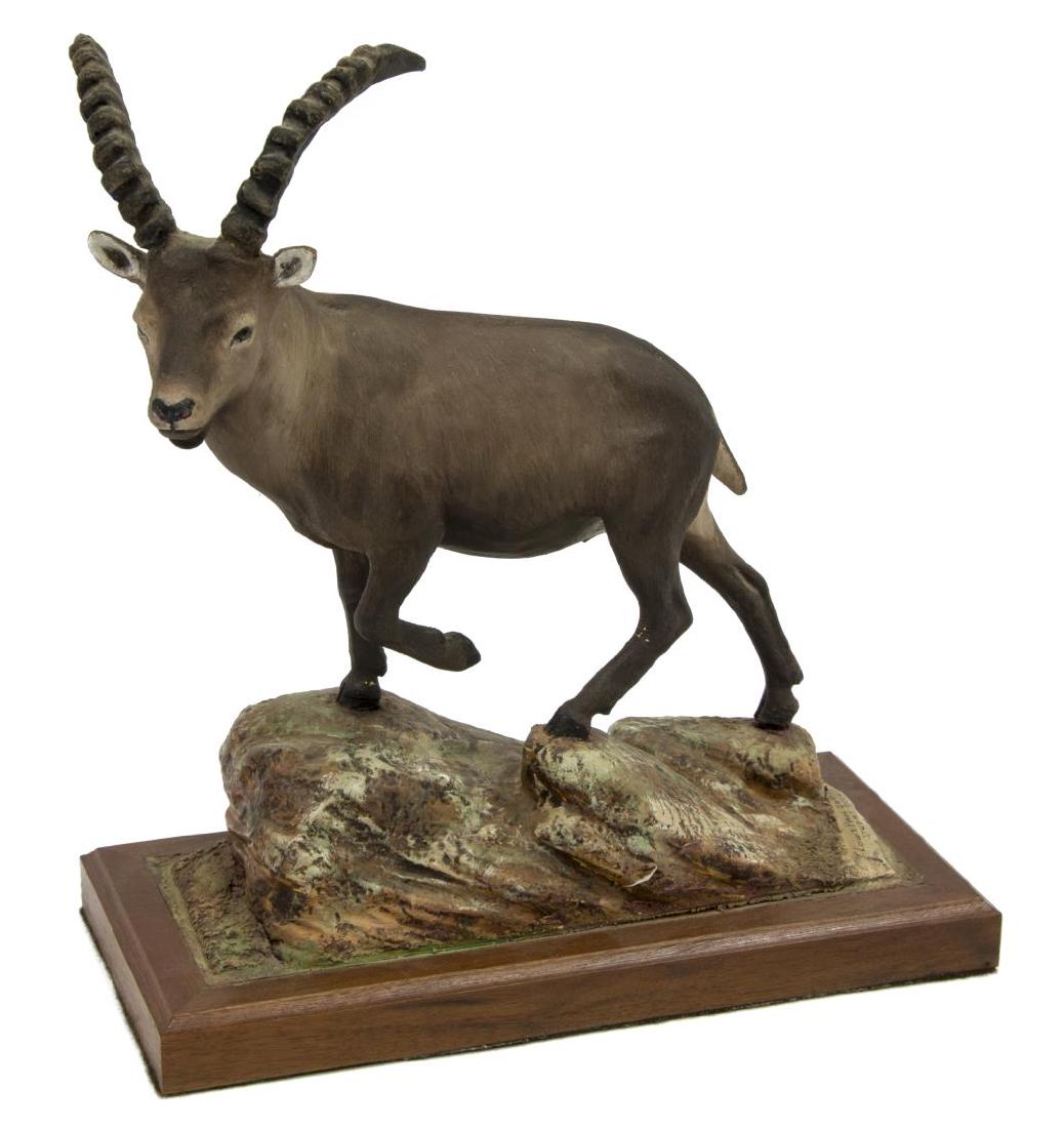 LOUIS PAUL JONAS STUDIOS ALPINE IBEX: Louis Paul Jonas (United States, 1894-1971) Studios, Alpine Ibex, signed and numbered 9/89, approx 9.5"h, 8.75"w, 4"d, 1.5lbs **Provenance: From the estate of James Dolan Jr. (1937-2017), Director of 
