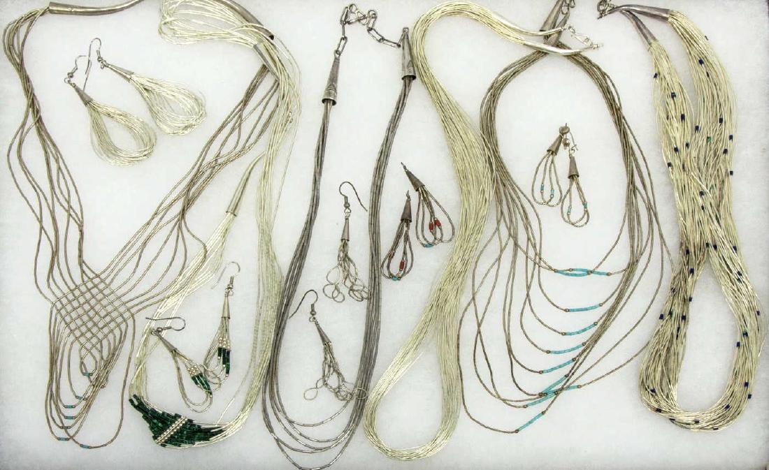 NATIVE AMERICAN & STYLE LIQUID SILVER JEWELRY LOT (1 of 3)