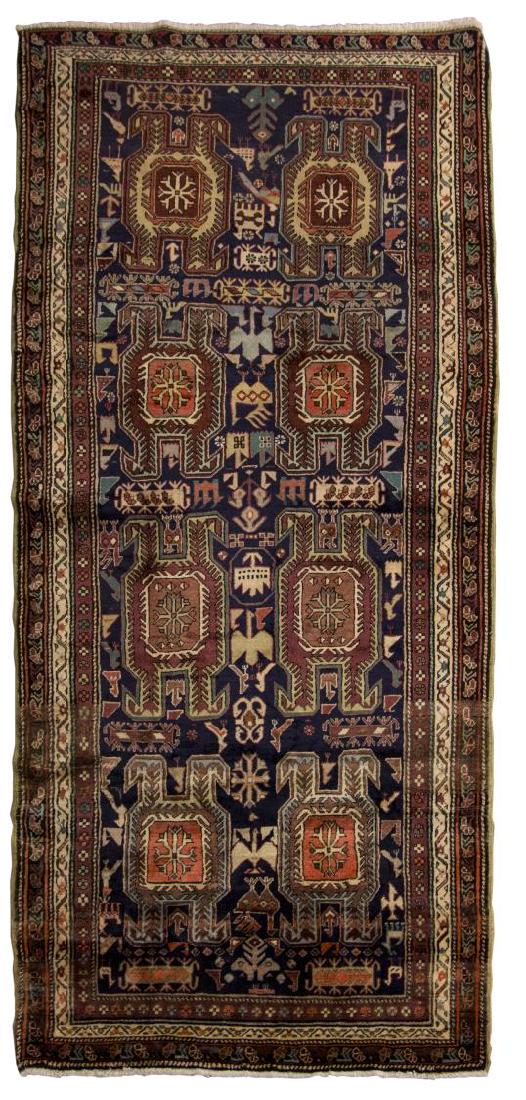 HAND-TIED PERSIAN TABRIZ WOOL RUG, 9'4" x 4'2" (1 of 3)