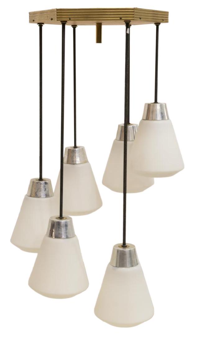 ITALIAN MID-CENTURY MODERN 6 LIGHT CHANDELIER (1 of 2)