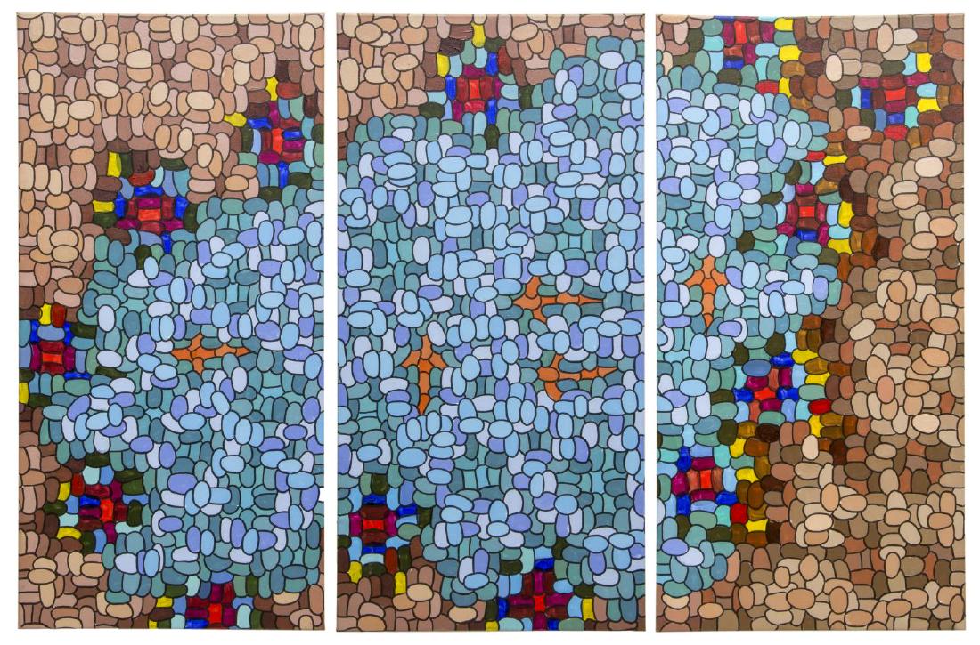 (3) CODY DAVID BAUER (B. 1992) ACRYLIC TRIPTYCH (1 of 6)