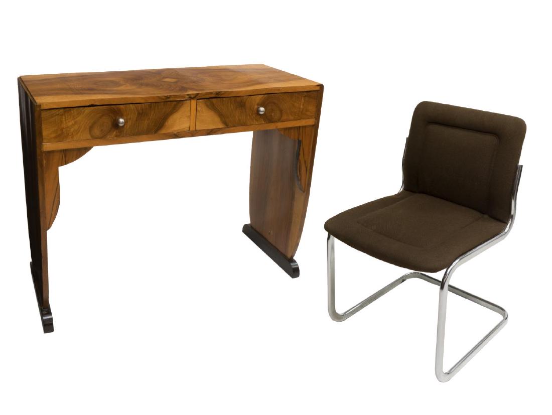 (2)FRENCH ART DECO WRITING DESK, MID-CENTURY CHAIR (1 of 4)