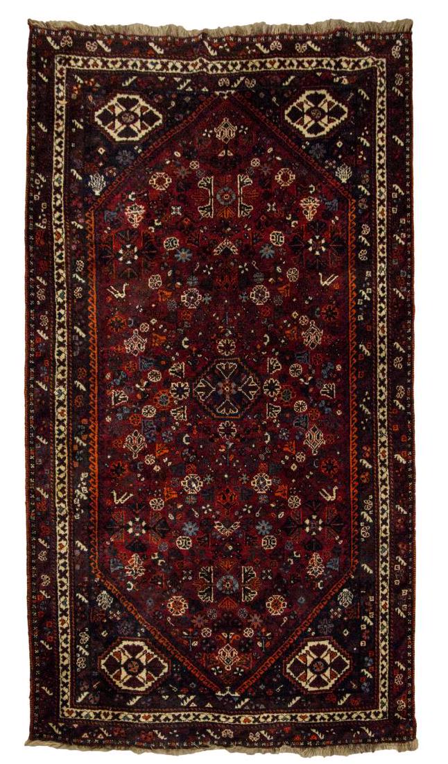 HAND TIED WOOL RUG, 9'1" x 5'8" (1 of 2)