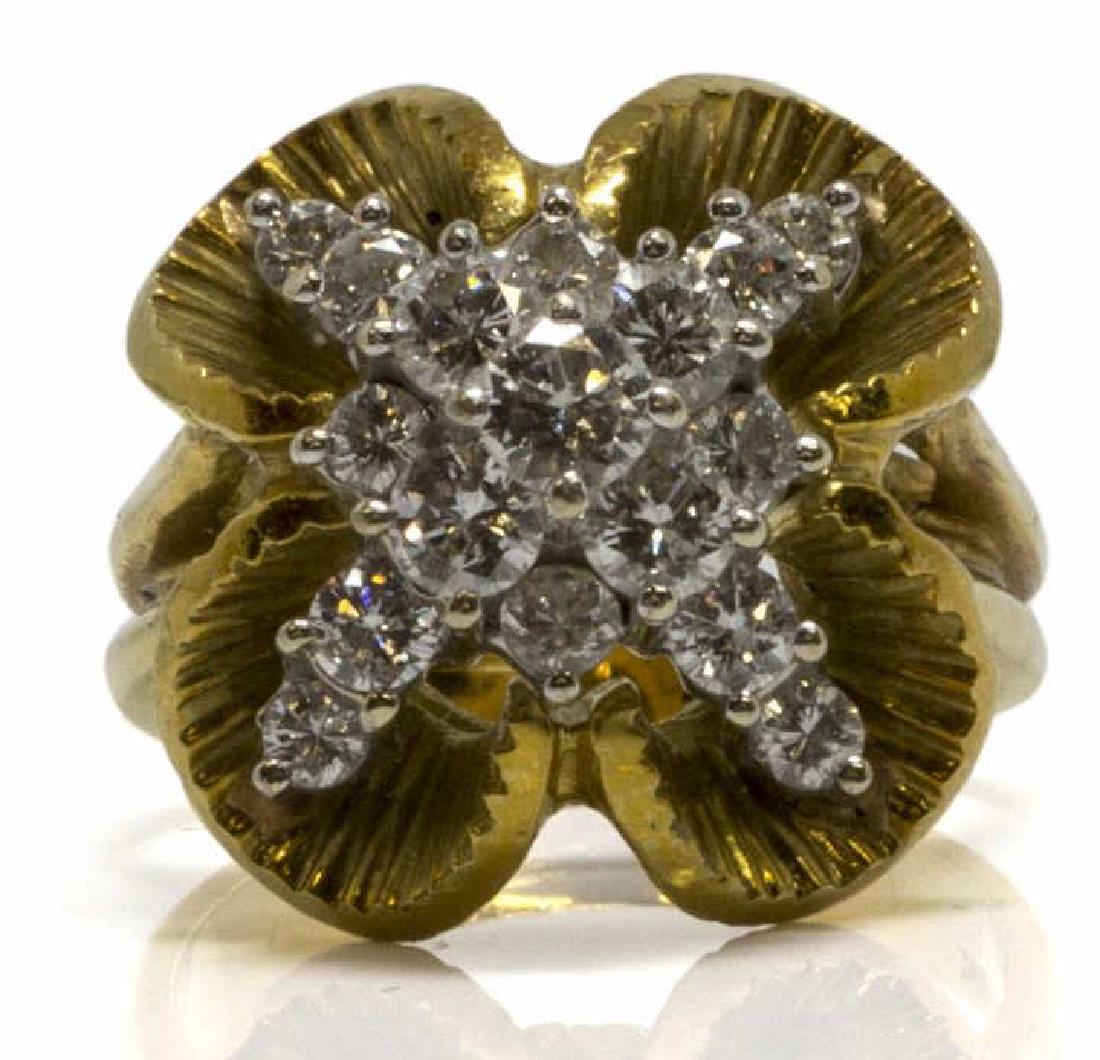 LADIES 18KT YG & 1.20CTTW DIAMOND COCKTAIL RING (1 of 4)