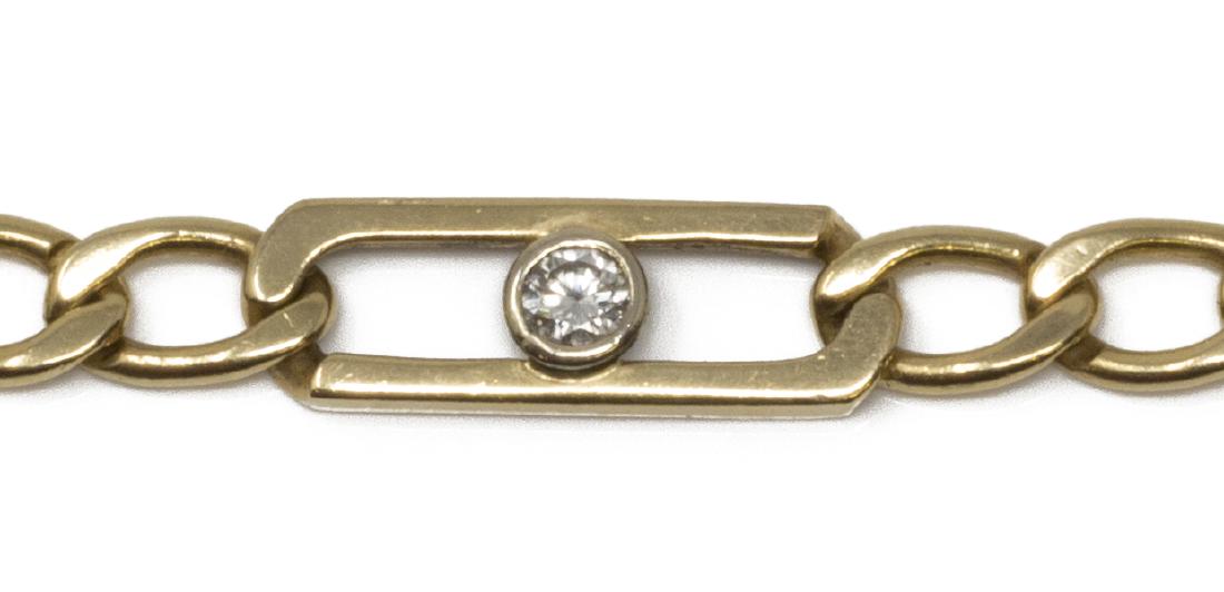 ESTATE 14KT YELLOW GOLD & DIAMOND LINK BRACELET (1 of 3)