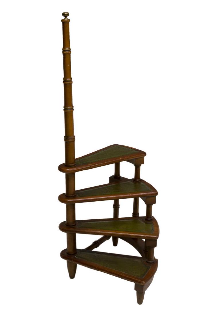CONTINENTAL WALNUT LIBRARY FOUR-STEP LADDER (1 of 2)