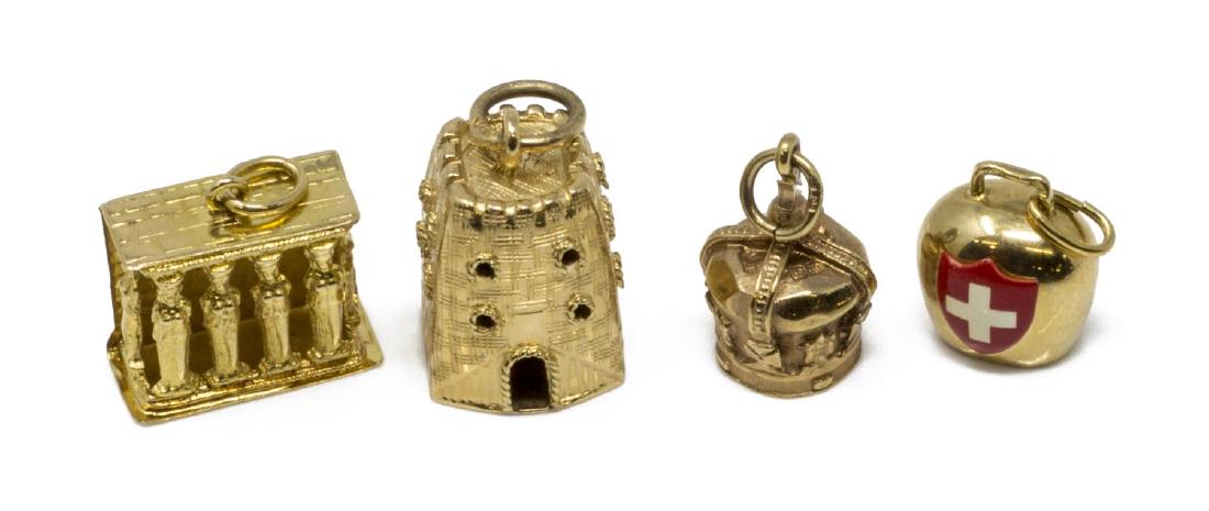 (4) LADIES ESTATE 18KT GOLD EUROPEAN CHARMS (1 of 1)