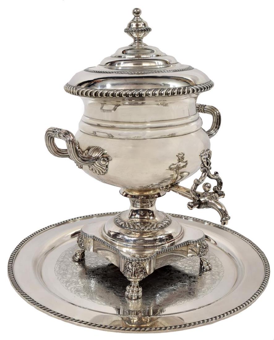 GEORGE III SILVERPLATE TEA URN, GEBELEIN SILVER (1 of 6)