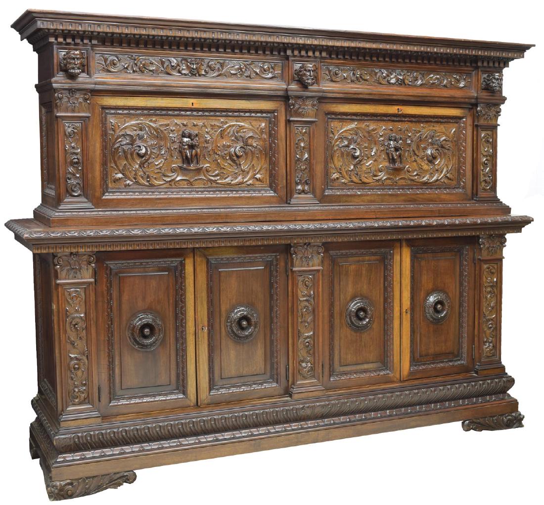 ITALIAN RENAISSANCE REVIVAL WELL CARVED SIDEBOARD (1 of 4)