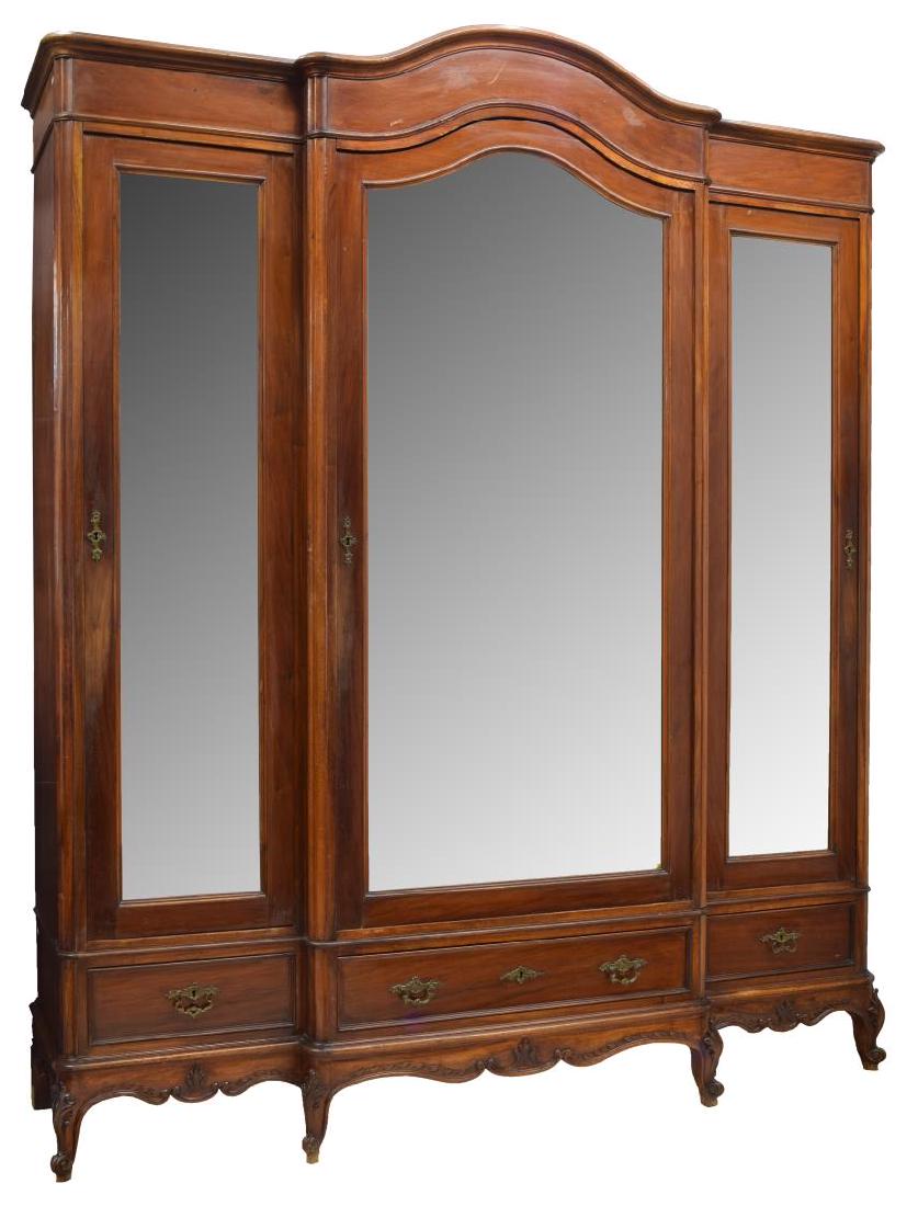 MONUMENTAL ITALIAN ROCOCO WALNUT ARMOIRE, 19TH C. (1 of 4)