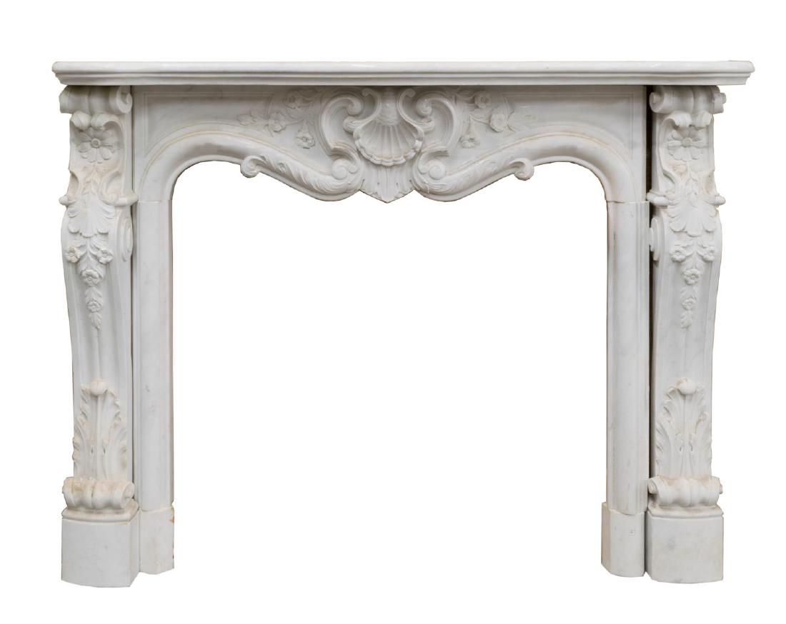 ITALIAN WHITE MARBLE MANTEL FIREPLACE SURROUND (1 of 4)