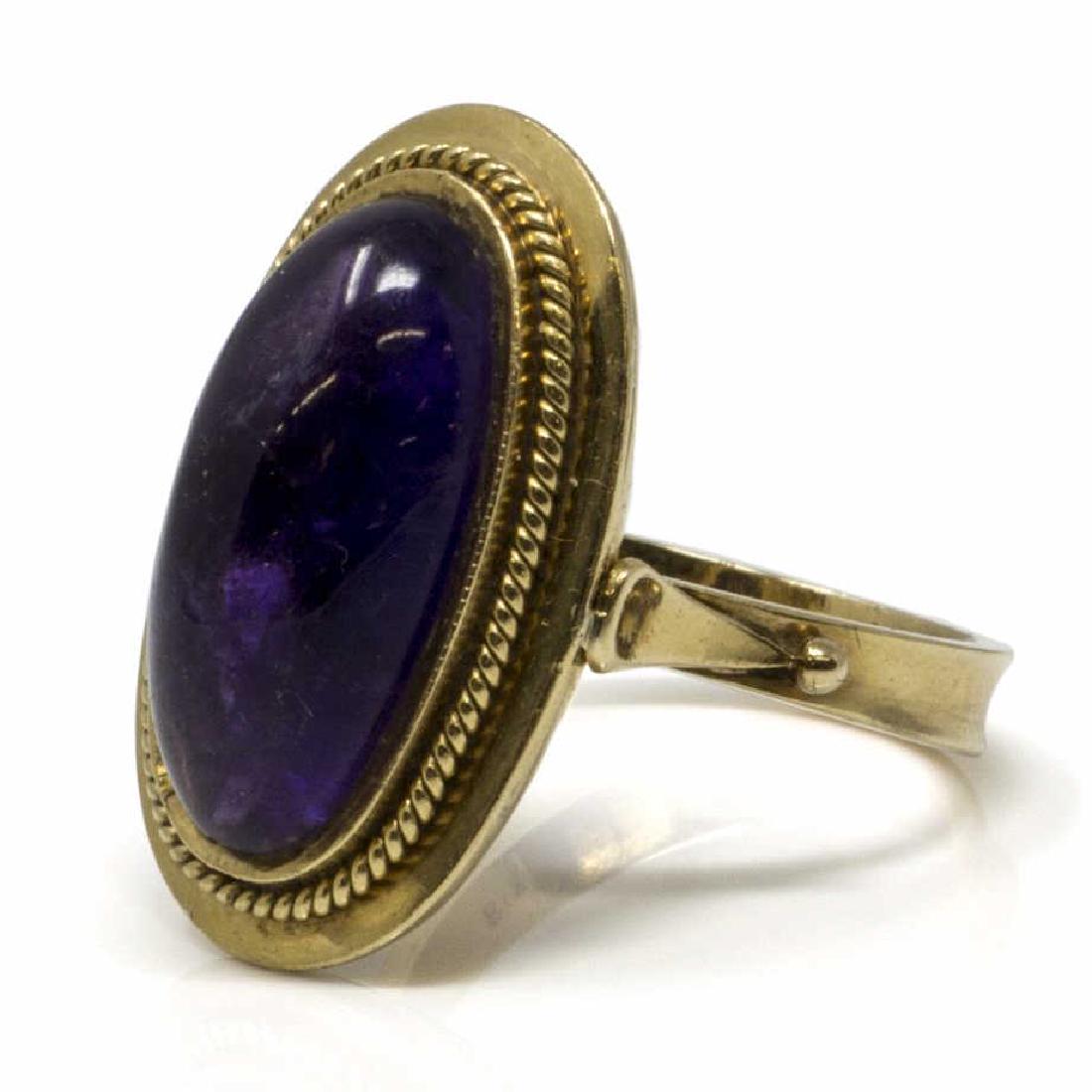 LADIES ESTATE 18KT YG & AMETHYST CABOCHON RING (1 of 5)