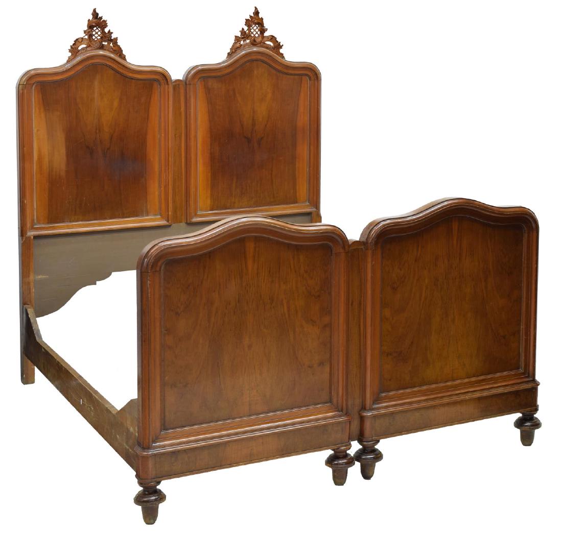 LOUIS PHILIPPE WALNUT JOINED SINGLE BEDS (1 of 3)